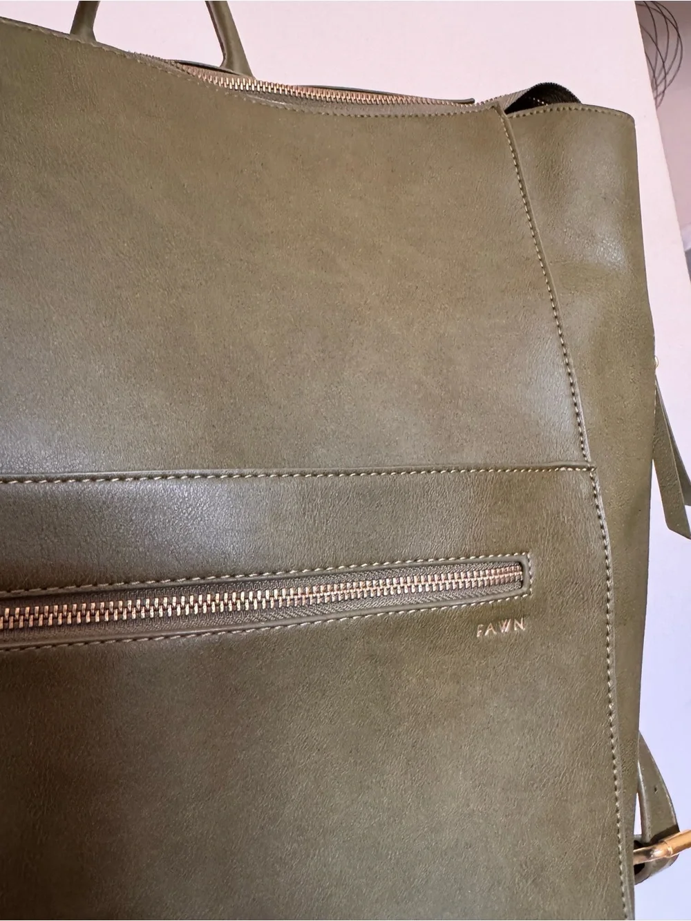 Fawn Design x Nordstrom Moss Green square Diaper Bag